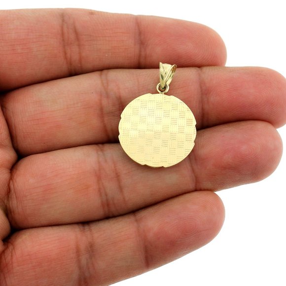 Real 10K Yellow Gold Diamond Cut Jesus Last Supper Charm Pendant - Picture 4 of 7